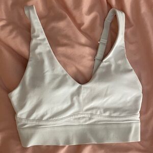 White fabletics sports bra